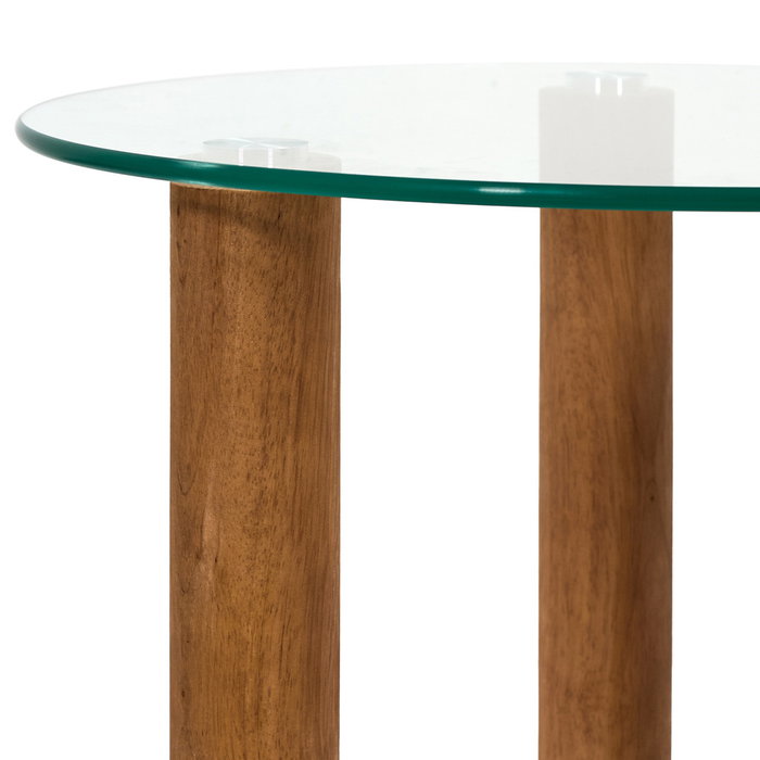 Home Deco Factory Jeu de 2 tables gigognes rouge avec verre trempé Home Deco Factory Jeu de 2 tables gigognes rouge avec verre trempé