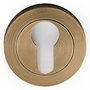 BYP Bocallave Redondo Zamak Yale - Cylindre de serrure rond en zamak, finition nickel satiné avec inserts cuir et noir mat