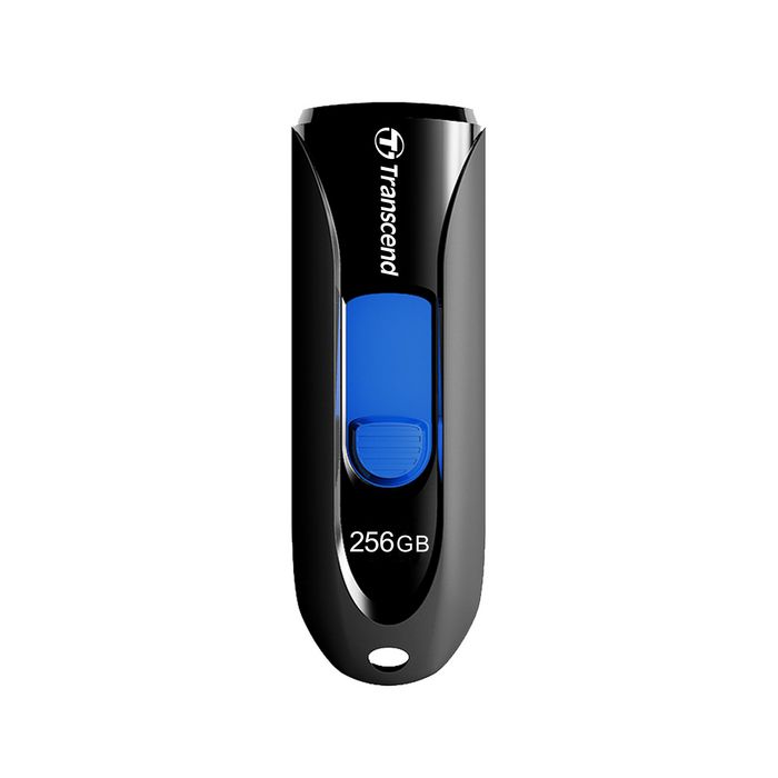 Transcend JetFlash 790 Clé USB 3.1 Gen 1 Rétractable 256 Go - Compacte sans Capuchon avec Connecteur Coulissant