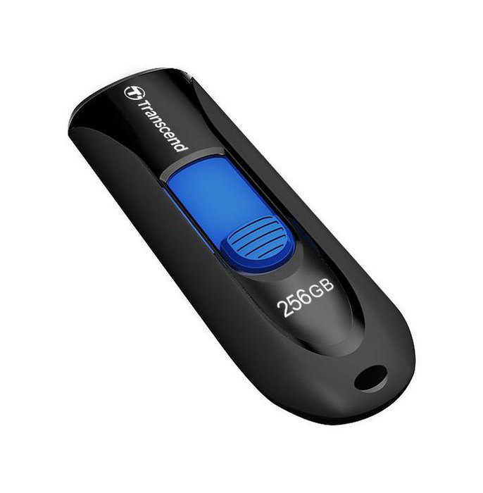 Transcend JetFlash 790 Clé USB 3.1 Gen 1 Rétractable 256 Go - Compacte sans Capuchon avec Connecteur Coulissant