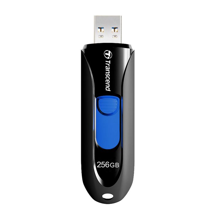 Transcend JetFlash 790 Clé USB 3.1 Gen 1 Rétractable 256 Go - Compacte sans Capuchon avec Connecteur Coulissant
