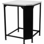 Cozze Table d'angle Noir avec plan de travail inox 705 x 705 mm
