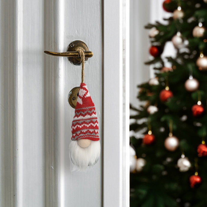 GSC Evolution Gnome de Noël suspendu Bartel 18cm Rouge et gris GSC Evolution Gnome de Noël suspendu Bartel 18cm Rouge et gris