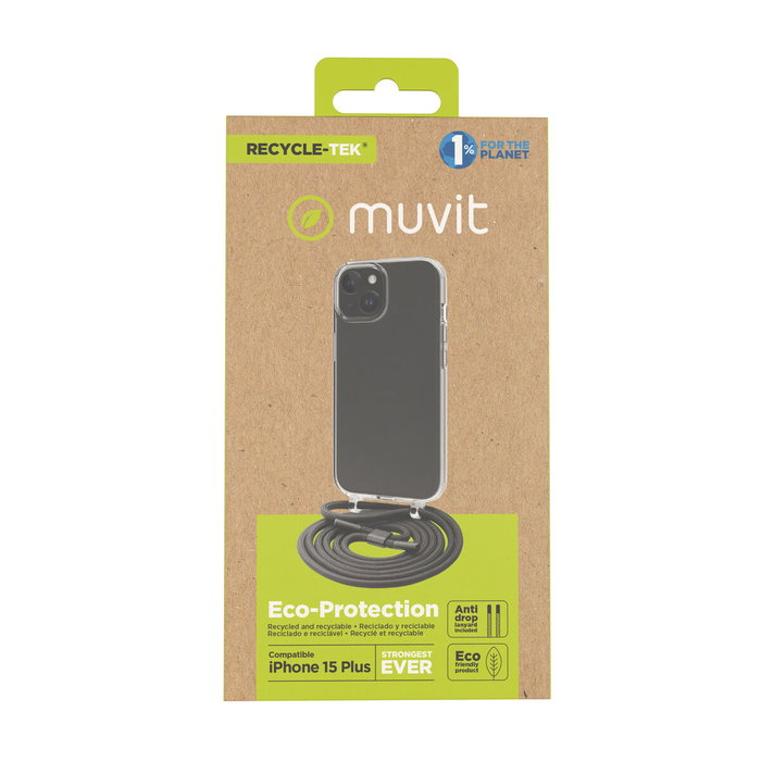 Protection pour téléphone portable Muvit for Change iPhone 15 Plus Transparent