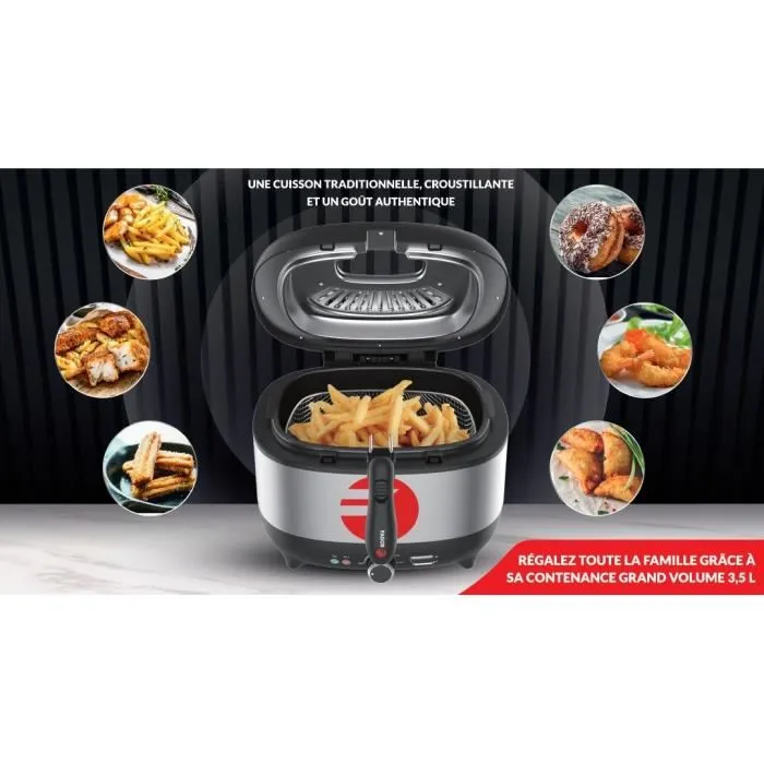 Fagor FG2310 - Friteuse électrique 3,5 litres 1800W, cuve amovible, filtres anti-odeurs, température jusqu'à 190°C
