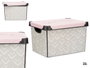KIPIT Boîte de rangement Vibes 22L avec anse, Gris et Rose