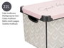 KIPIT Boîte de rangement Vibes 22L avec anse, Gris et Rose
