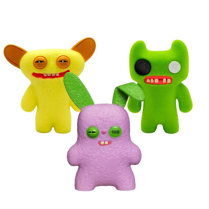 Bizak Lot de 3 Figurines Fuggler, Personnages Drôles et Originaux à Collectionner dès 4 Ans