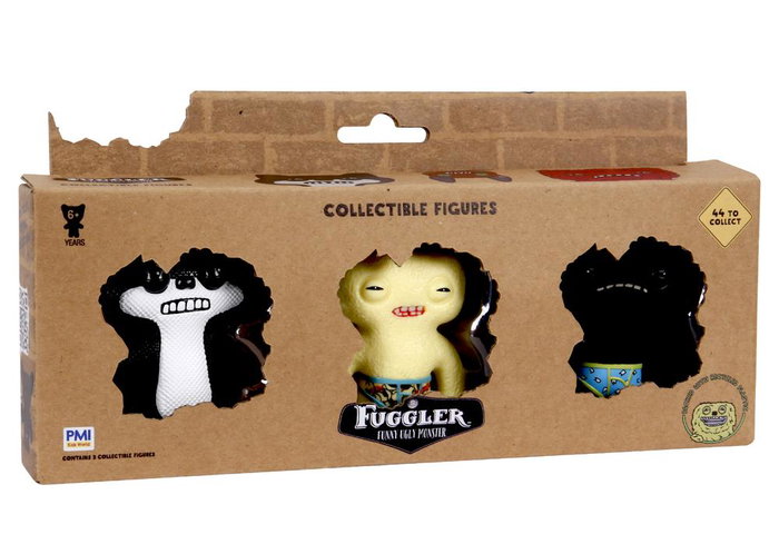 Bizak Lot de 3 Figurines Fuggler, Personnages Drôles et Originaux à Collectionner dès 4 Ans