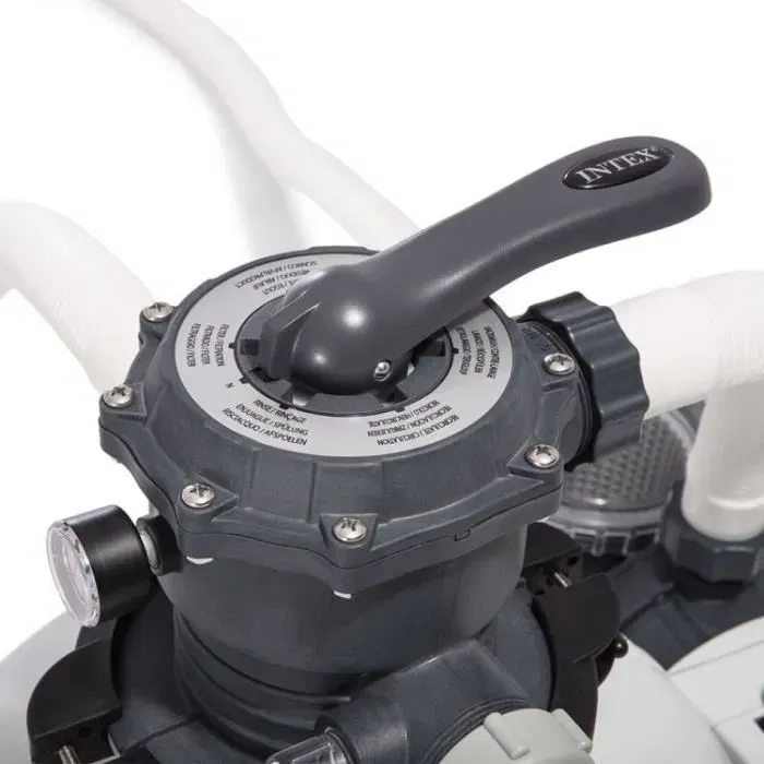 Intex SX3200 Filtre à sable pour piscine - Débit 10m³/h - Pour piscine jusqu'à 65m³ - Capacité sable 38 kg - Vanne 6 voies