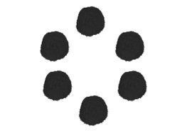 Innspiro Pompons en polypropylène noir 25mm, 50 unités