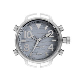 Watxandco RWA3737 Unisexe - Boîtier Transparent et Cadran Bleu