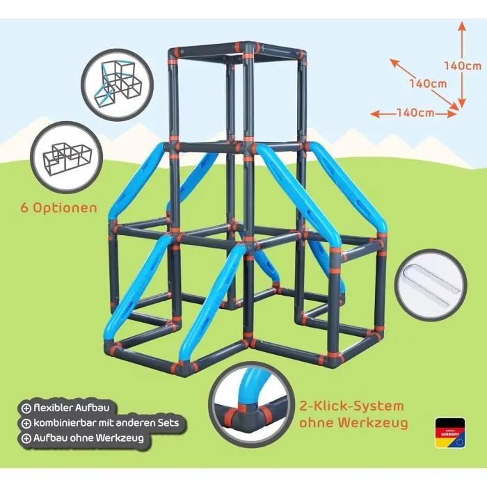 Smoby Big - Kraaxxl La Tour - Structure d'Escalade pour Enfants en Plastique Soufflé, Aire de Jeu Extérieure avec Multiples Combinaisons, À Partir de 3 Ans