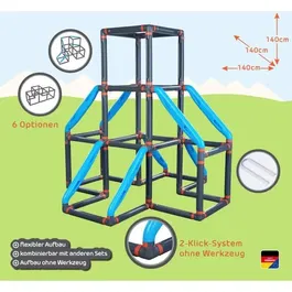 Smoby Big - Kraaxxl La Tour - Structure d'Escalade pour Enfants en Plastique Soufflé, Aire de Jeu Extérieure avec Multiples Combinaisons, À Partir de 3 Ans