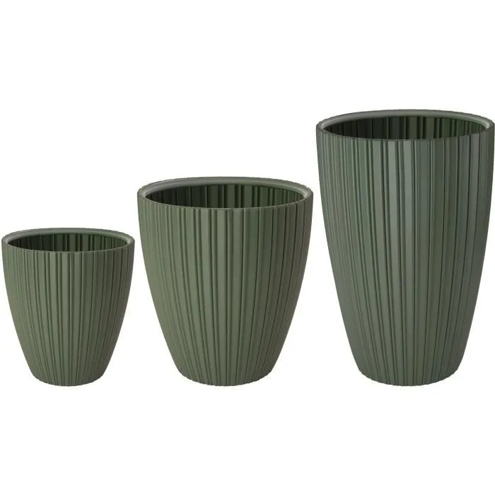 Garden ID Pot de fleurs FANCY éco-responsable en plastique recyclé, 40 x 42 cm Vert tilleul, résistant aux chocs, gel et UV, pour jardin, balcon ou intérieur