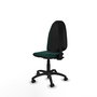 Chaise Algarra Contact permament de base Cuir écologique Vert foncé Structure polyamide noire Sans accoudoirs Sans appui-tête Roulettes pour moquette