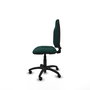 Chaise Algarra Contact permament de base Cuir écologique Vert foncé Structure polyamide noire Sans accoudoirs Sans appui-tête Roulettes pour moquette