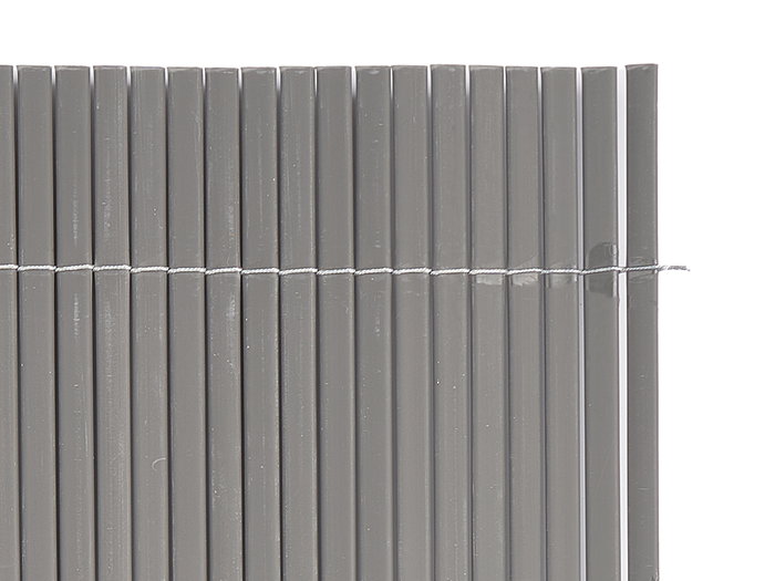 Ibergarden Rouleau de Canisse Gris PVC 300x100x0,3 cm (Set de 6)