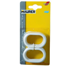 RIEL CHYC Lot de 12 anneaux en plastique blanc pour rideau de douche