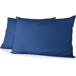 Home Linge Passion Lot de 2 taies d'oreiller en microfibre 50x70 cm bleu