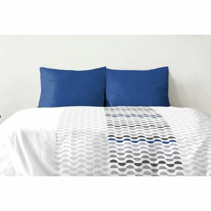 Home Linge Passion Lot de 2 taies d'oreiller en microfibre Bleu 50 x 70 cm