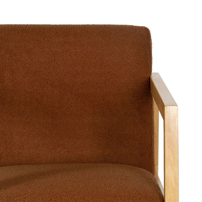 Fauteuil à Bascule Marron Beige Bois d'hévéa Tissu 60 x 83 x 72 cm