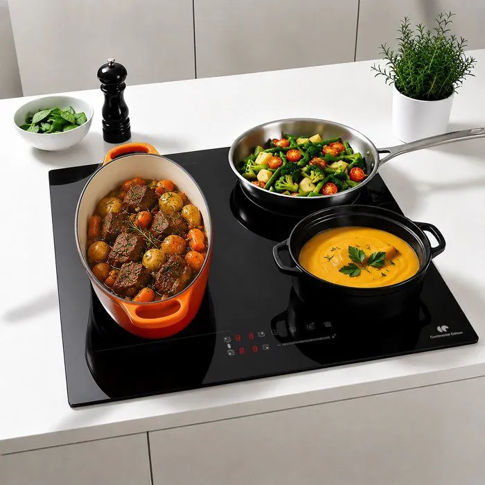 Continental Edison Table de cuisson induction 4 foyers dont 1 zone Flex