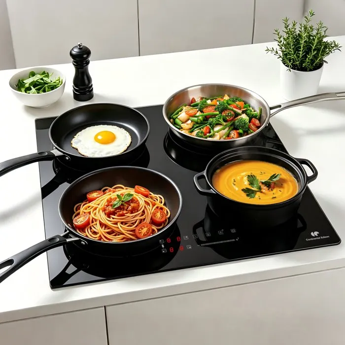 Continental Edison Table de cuisson induction 4 foyers dont 1 zone Flex