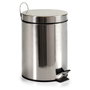 Berilo Corbeille de Bureau Acier Inoxydable 5L avec Pédale 20x27.5x26 cm Argenté (Set de 4)