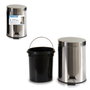 Berilo Corbeille de Bureau Acier Inoxydable 5L avec Pédale 20x27.5x26 cm Argenté (Set de 4)