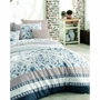 BigBuy Home Parure de couette 3 pièces Bleu, Blanc et Beige, 220 x 240 cm