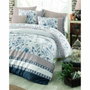 BigBuy Home Parure de couette 3 pièces Bleu, Blanc et Beige, 220 x 240 cm