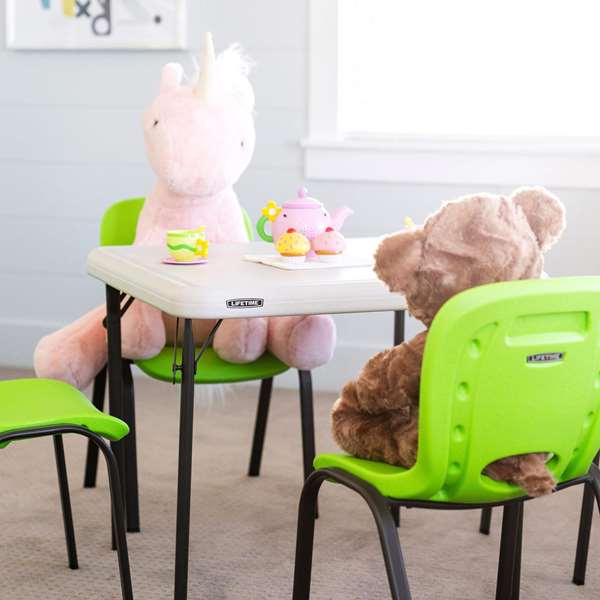 Color Baby Table pour enfants pliable 61 x 61 x 53,5 cm en plastique et acier - À partir de 3 ans