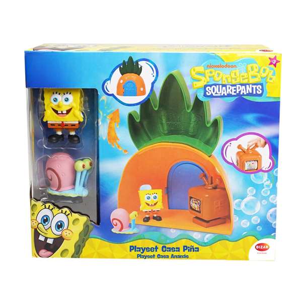 Bizak Casa Piña - Maison Ananas Bob l'Éponge avec 2 Figurines - 17.78x15.24x7.6 cm Bizak Casa Piña - Maison Ananas Bob l'Éponge avec 2 Figurines - 17.78x15.24x7.6 cm