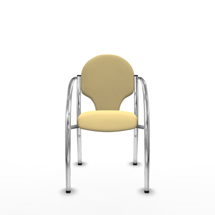 Piqueras Y Crespo Chaise Hellín en similicuir crème avec bras fixes Piqueras Y Crespo Chaise Hellín en similicuir crème avec bras fixes