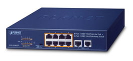 Planet GSD-1008HP Switch de bureau 8 ports 10/100/1000T PoE+ (120W) et 2 ports uplink Gigabit