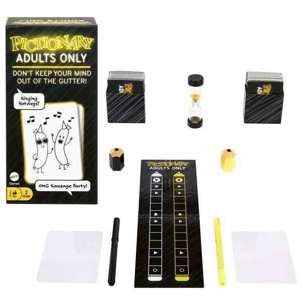Mattel - Jeu Pictionary pour adultes, idéal pour les soirées jeux, à partir de 11 ans Mattel - Jeu Pictionary pour adultes, idéal pour les soirées jeux, à partir de 11 ans