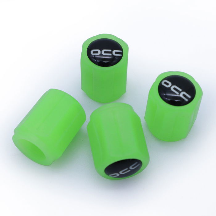 Occ Sport OCCLEV002 Bouchons Valve Vert Fluorescent 4 Pièces