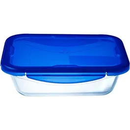 Pyrex Cook & Go 1451028 - Plat rectangulaire en verre borosilicate 3.3L avec couvercle hermétique - Pour congélation, four et rangement - 30 x 23 cm