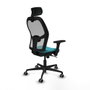 Piqueras y Crespo Chaise de Bureau avec Appui-tête 3D036G2 Turquoise