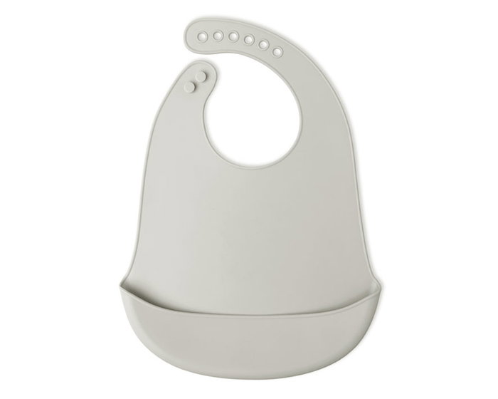 KioKids Babier imperméable en silicone ajustable avec bolsillon, gris, 7 positions, recommandé +4 mois