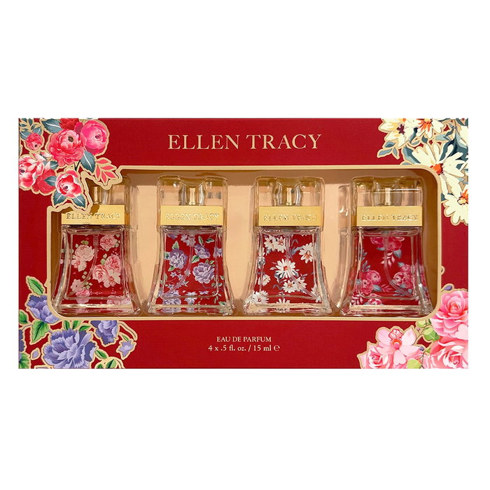 Ellen Tracy Coffret de 4 Eaux de Parfum pour Femme : Sensational, Brilliant, Dazzling, Dynamic - 15 ml Chacun Ellen Tracy Coffret de 4 Eaux de Parfum pour Femme : Sensational, Brilliant, Dazzling, Dynamic - 15 ml Chacun
