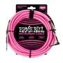 ERNIEBALL Câble d'instrument tressé Jack-Jack mâle 5,49 m - Néon / Rose