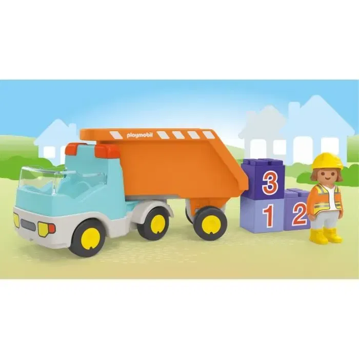 Playmobil Camion Benne Junior, Ref. 71685, Jouet avec Benne Inclinable pour Enfant dès 18 Mois, Développement par le Jeu
