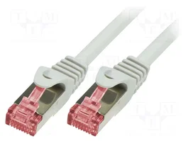 LOGILINK Cordon de raccordement Cat 6 S/FTP RJ45 0,25 m gris