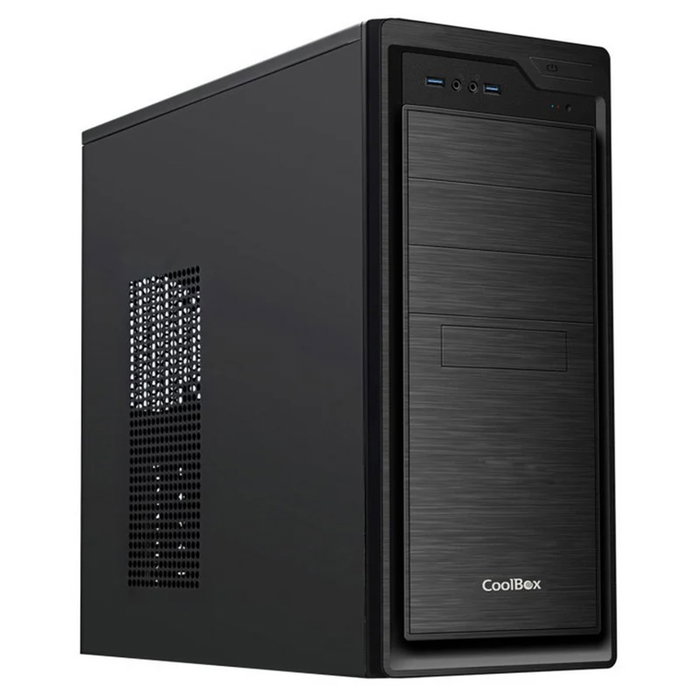 Coolbox F800 Boîtier PC ATX Bureau Noir avec Alimentation 500W, USB 3.0, Refroidissement Liquide, 7 Emplacements Extension Coolbox F800 Boîtier PC ATX Bureau Noir avec Alimentation 500W, USB 3.0, Refroidissement Liquide, 7 Emplacements Extension