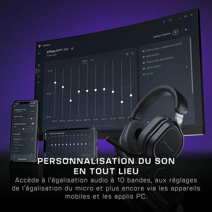 Turtle Beach Stealth 700PC (Gen3) - Casque gaming sans fil - Noir