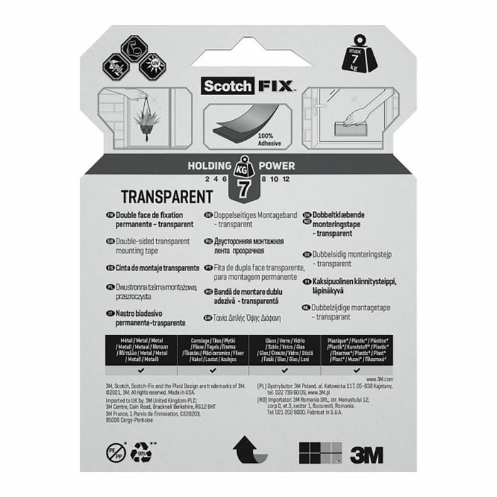 Ruban adhésif double face Scotch Transparent 19 mm x 5 m