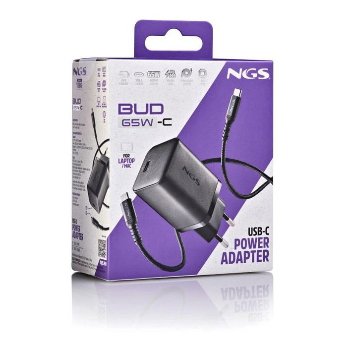 Chargeur mural NGS GAN ULTRARAP 65W Noir 1,5 m
