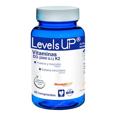 BIOSERUM Levels Up Vitamine D3 et K2 60 Comprimés BIOSERUM Levels Up Vitamine D3 et K2 60 Comprimés